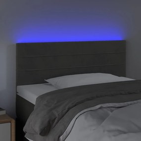 Testiera a led grigio scuro 90x5x78/88 cm in similpelle