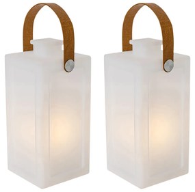 Set di 2 lampade da tavolo effetto fiamma bianca ricaricabile IP44 - Stard