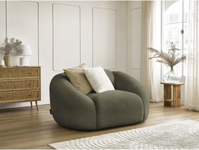 Poltrona verde con rivestimento in bouclé Tina – Bobochic Paris