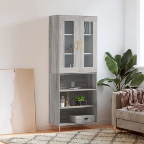 Credenza Grigio Sonoma 69,5x34x180 Cm İn Legno Multistrato /