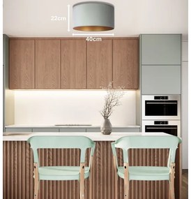 Duolla - Plafoniera ROLLER 1xE27/15W/230V diametro 40 cm chiaro verde/oro