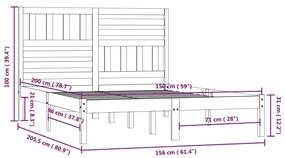 Giroletto Miele 150x200 cm in Legno Massello di Pino King Size