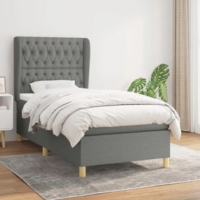 Giroletto A Molle Con Materasso Grigio Scuro 100x200 Cm Tessuto /