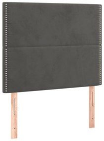 Testiere 2 pz grigio scuro 100x5x78/88 cm in velluto