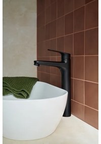 KFA Armatura 5552-712-81 - Rubinetto del lavandino + scarico OTAVA 30,2 cm opaco nero