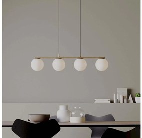 Redo 01-3155 - Lampadario a sospensione con filo BOWLING 4xE27/42W/230V oro