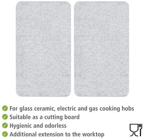 Set di copri fornelli in vetro temperato 2 pz 30x52 cm Transparent – Allstar