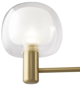 Lampadario Contemporaneo Vision Alluminio Oro 3 Luci Diffusori In Vetro Trasp