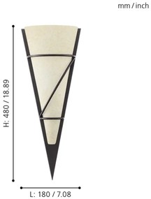 EGLO 87793 - Applique PASCAL 1 1xE14/60W marrone antico/bianco