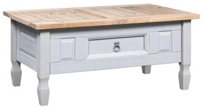 Tavolino caffé pino messicano corona range grigio 100x60x45cm