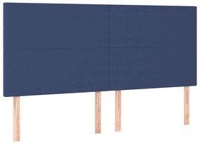 Letto a Molle Materasso e LED Blu 200x200cm in Tessuto