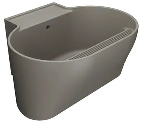 Lavabo da appoggio Tino COLAVENE ovale piletta non inclusa in ceramica L 60 x H 35 x P 50 cm beige opaco piletta non inclusa