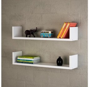 SET 2x mensola a muro IRIS 14,5x63 cm bianca