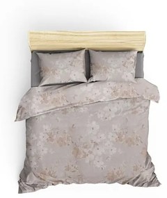 Biancheria da letto beige in cotone per letto matrimoniale/letto allungato con lenzuolo 200x220 cm Elena - Mijolnir