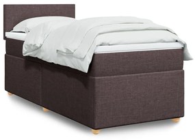 Giroletto A Molle Con Materasso Marrone Scuro 90x200 Cm Tessuto /