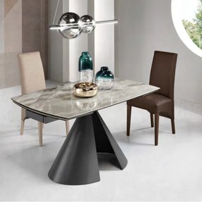 Tavolo da cucina allungabile 200 cm piano grčs porcellanato Grigio OSTUNI