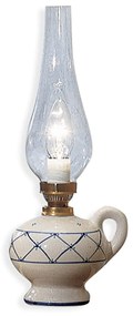 Lumetto Classico Pompei Ceramica E Ottone Satinato Decorato 1 Luce E14