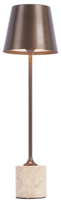 Lampada da tavolo moderna bronzo scuro 37 cm con LED dimmerabile IP54 ricaricabile - Topi