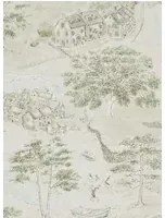 Sanderson Carta da parati Sea Houses - Green/ Sand