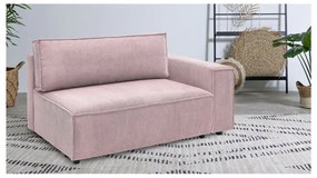Modulo del divano in velluto a coste rosa chiaro, angolo destro Nihad modular - Bobochic Paris
