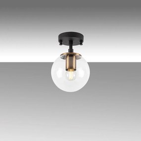 Lampada da soffitto nera con paralume in vetro ø 15 cm Atmaca - Opviq lights