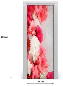 Adesivo per porta interna Fiori sul legno 75x205 cm