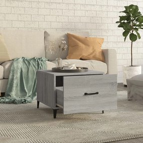 Tavolino da salotto gambe in metallo grigio sonoma 50x50x40 cm