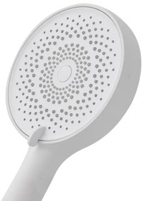 Doccetta tonda moderna 26cm bianco opaco a tre getti in ABS anticalcare Hidra