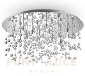 Neve lampadario da soffitto cromo 15 luci attacco e14 80cm in metal...