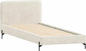 Letto singolo imbottito beige con griglia 90x200 cm Barker - Ropez