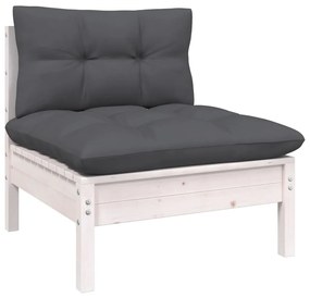 Set divani da giardino 11 pz con cuscini legno di pino bianco