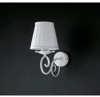 Applique Provenzale 1 Luce Ferro Battuto e Paralume Bianco Shabby Serie Alma