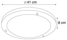 Plafoniera moderna in acciaio 41 cm IP44 - Yuma