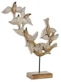 Statua Decorativa DKD Home Decor Beige Ferro Uccelli (49 x 11,5 x 63 cm)