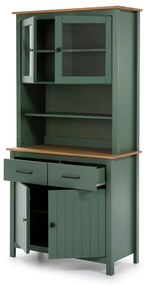 Vetrina verde-naturale in legno di pino 90x180 cm Miranda - Marckeric