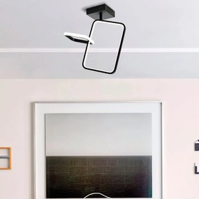 Plafoniera LED moderno Jody, nero 35x15 cm, luce con 3 temperature di colore dimmerabile NOVECENTO