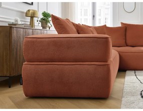 Divano angolare color terracotta (penisola a destra/a L) con rivestimento in ciniglia Whesley – Bobochic Paris