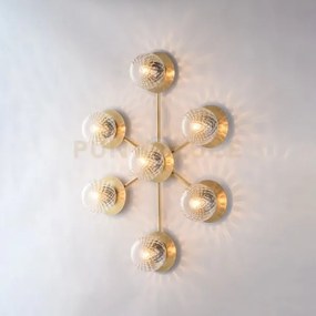 Plafoniera in ferro bronzato spazzolato 7 luci armonia