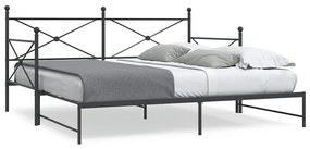 Divano Letto Estraibile Senza Materasso Nero 100x200 Cm Acciaio /