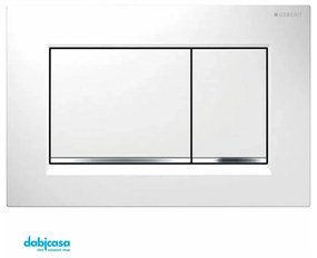 Geberit "Sigma 30" Placca Di Azionamento Doppio Pulsante Bianco/Rigo Cromo