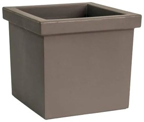 Vaso per piante e fiori SIEPI EURO3PLAST in polietilene tortora H 35 cm L 39 x P 39 cm