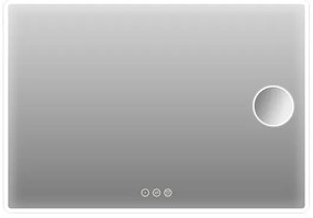 Specchio con illuminazione integrata completo di faretto bagno rettangolare Logos L 80 x H 60 x P 2.5 cm