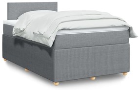 Giroletto A Molle Con Materasso Grigio Chiaro 120x200cm Tessuto /