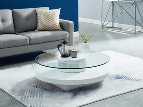 Tavolino girevole in Vetro temperato e MDF - RYHALI