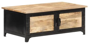 Tavolino Da Salotto 90x50x35 Cm İn Legno Massello Di Mango /
