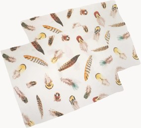 Set di 2 tovagliette americane in lino Feathers