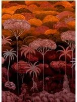 Arte International Carta da parati panoramica Ciel Tropical - Bright Pimento