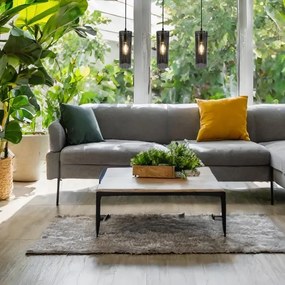 Lampadario a sospensione con filo PADOVA 3xE27/15W/230V nero