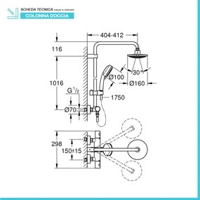 Colonna doccia termostatica Grohe Tempesta Cosmopolitan 160