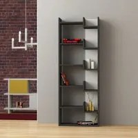 Libreria 69x162 Oppa colore antracite bianco